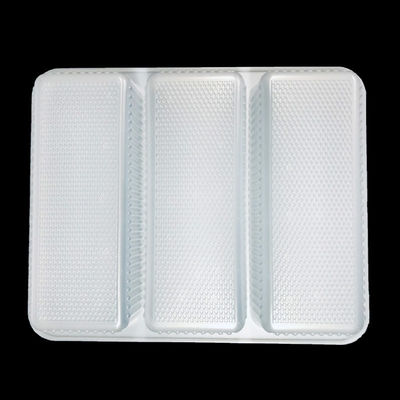 Food Grade PP Plastic 3 Compartment Chicken Wrap Tray Freezer Safe Custom Vacuum Formed Packaging