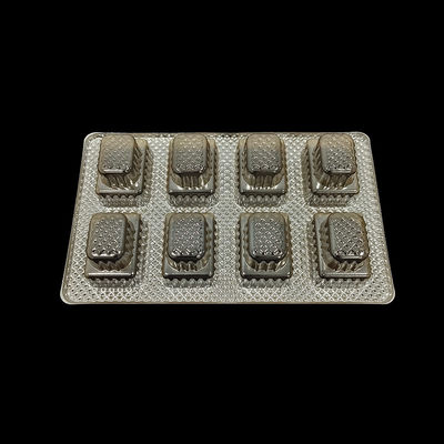 Gold 8 Cell Chocolate Tray Food Grade PET Plastic Blister Packaging For Chocolates