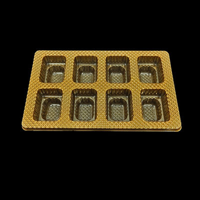 Gold 8 Cell Chocolate Tray Food Grade PET Plastic Blister Packaging For Chocolates