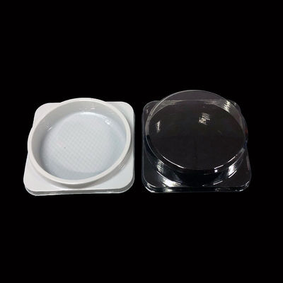 Food Grade PET Mousse Cake Packaging Box With Clear Lid And White Base