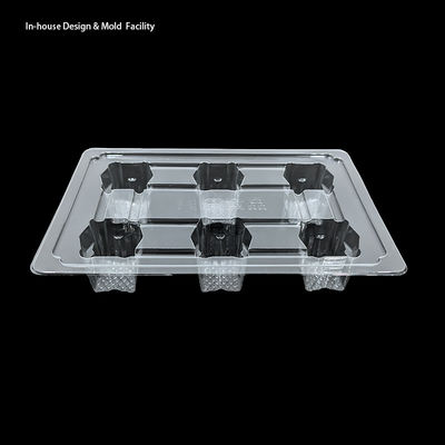 High Clarity PET 6 Cavity Jelly Tray With Aluminum Foil Sealing For Snacks Desserts Candies