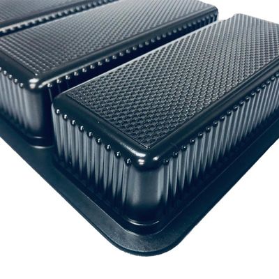 3 Grid Food Grade Black PP Tray Blister For Meat Packaging