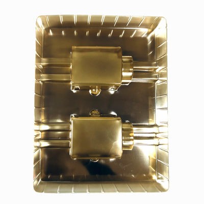 Inserção personalizada para embalagem de frasco de mel, bandeja blister com brilho dourado para envio seguro e exibição elegante