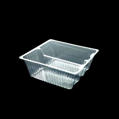 2 Compartment PET Chips Tray Custom Food Grade Clear Plastic Insert For Snack Packaging