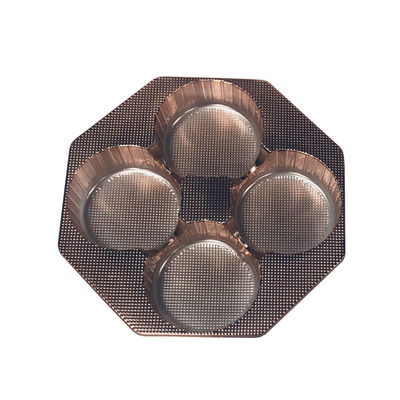 Custom Rose Gold 4 Cell APET Plastic Tray Food Grade Gift Box Insert Eco Friendly Blister Tray