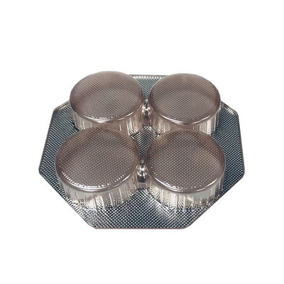 Custom Rose Gold 4 Cell APET Plastic Tray Food Grade Gift Box Insert Eco Friendly Blister Tray