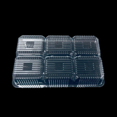Embalagem blister PET transparente segura para alimentos de seis divisões em tamanhos personalizados