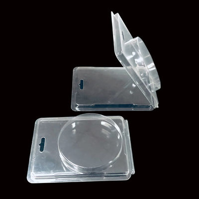 Clear Custom PET Clamshell Nail Boxes Plastic Blister Packaging With Hinged Lid