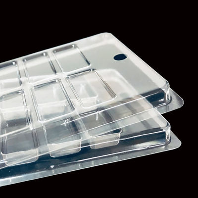 PET Custom Clear Plastic Blister Packaging For Nail Art 10 Compartment Hinged Clamshell Case
