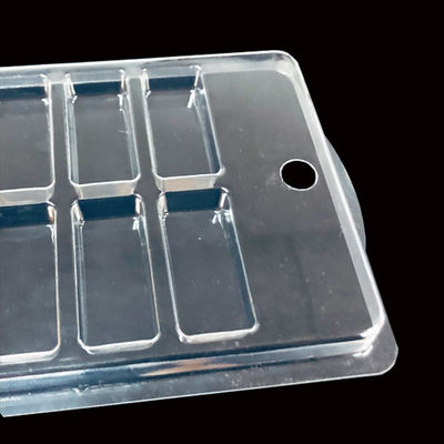 PET Custom Clear Plastic Blister Packaging For Nail Art 10 Compartment Hinged Clamshell Case