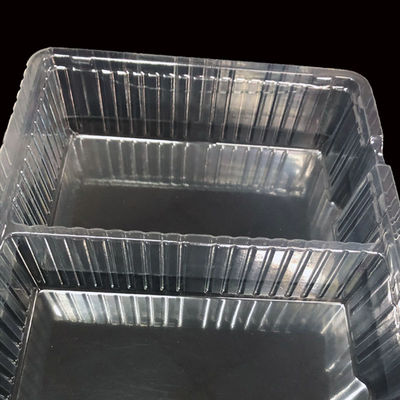 High Clarity PET Hinged Flip Top Blister Box for Face Mask and Cosmetic Packaging 2 Compartment Design