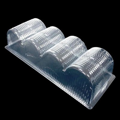 Custom 4 Cell PET Plastic Blister Tray for Cookies Food Grade Safe Packaging Inner Holder