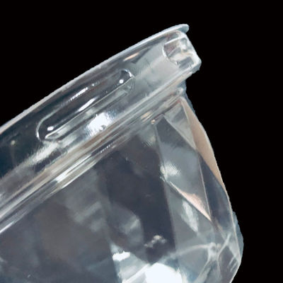 Custom Diamond-Shaped Transparent PET Plastic Lids for Yogurt Cups Food Safe Packaging