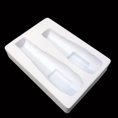 Plateau à ampoules en PVC blanc pour un ensemble de soins de la peau en 2 pièces