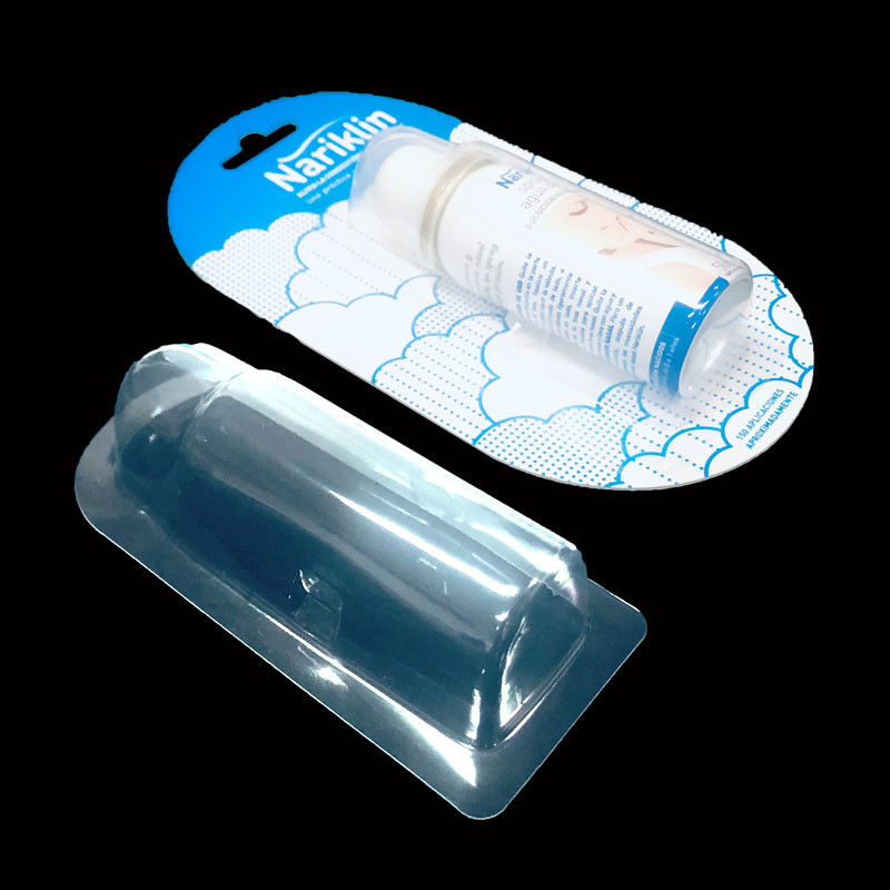 GRS Custom Clear RPET Blister Packaging For Nasal Spray Face Seal Blister With Printing Card