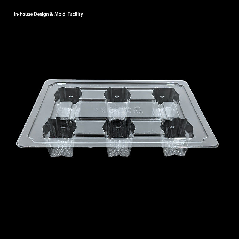 High Clarity PET 6 Cavity Jelly Tray With Aluminum Foil Sealing For Snacks Desserts Candies