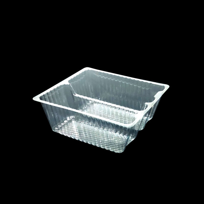 2 Compartment PET Chips Tray Custom Food Grade Clear Plastic Insert For Snack Packaging