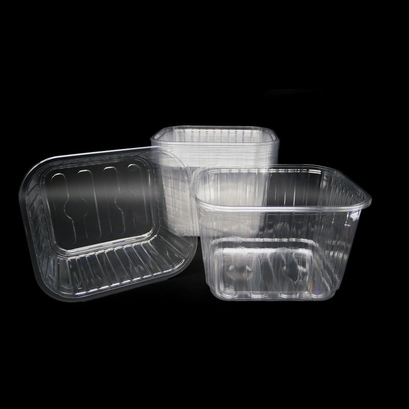 Recipientes de PET transparentes de qualidade alimentar para frutas e vegetais Embalagem plástica personalizada de prato fundo