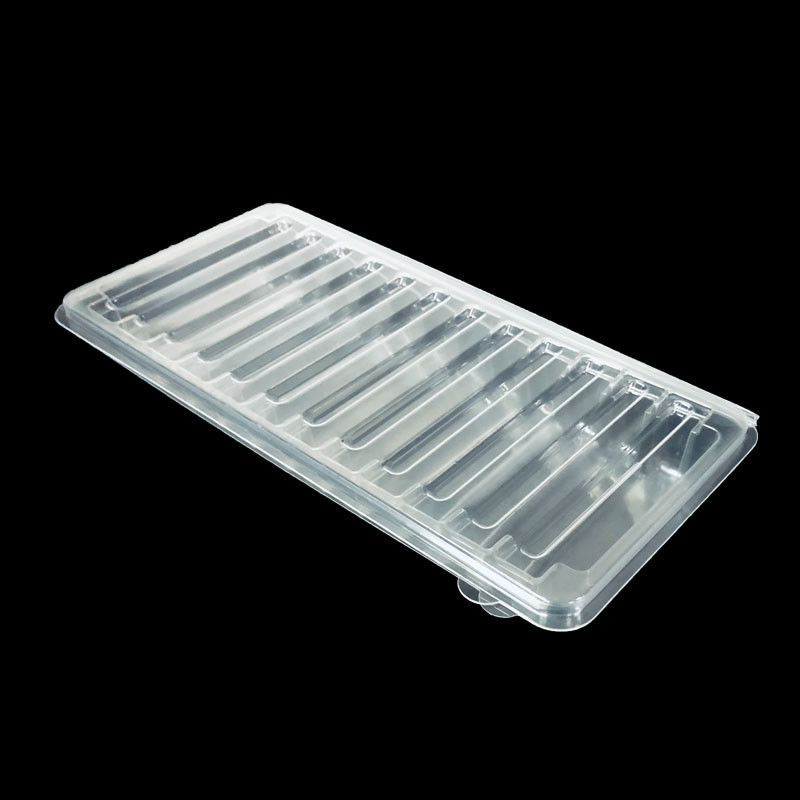 Embalagem blister PET de 12 células para tiras de teste de diagnóstico Suporte transparente para tiras de reagente médico