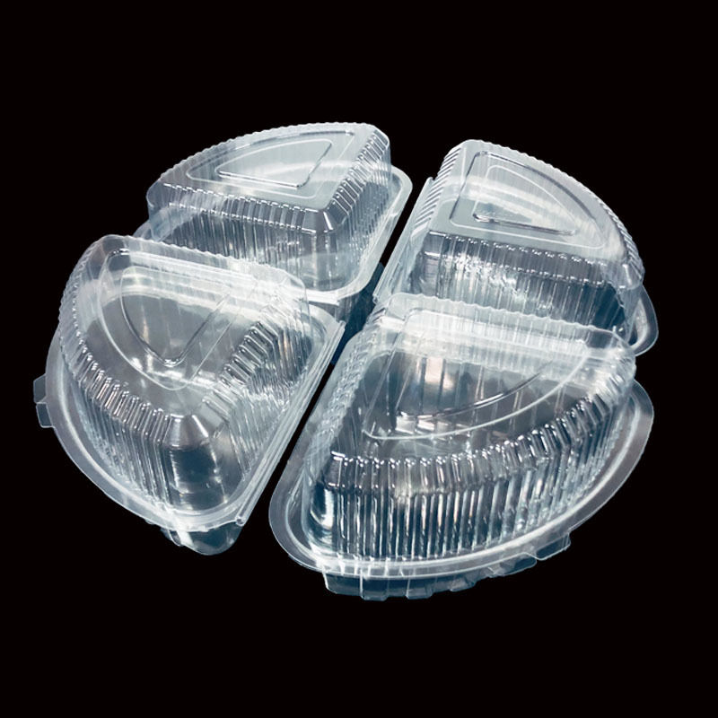 Custom Food-Grade High Clarity PET Plastic Blister Packaging for Slice Cake Boxes Foldable Clamshell Containers